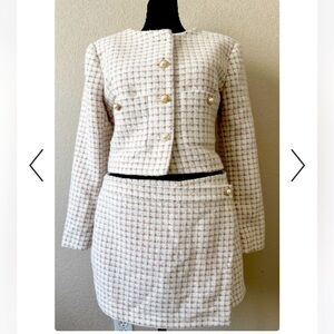 NWT House of Harlow 1960 Gorgeous Houndstooth Tweed Jacket  & Skort Set